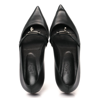 Hermes Calfskin Kelly Ballet Flats 37 Black 2 of 9