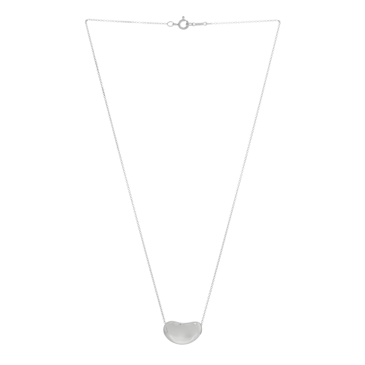 Sterling Silver 19mm Elsa Peretti Bean Pendant Necklace
