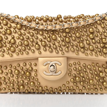 Chanel Lambskin Pearls Flap Gold 8 of 10