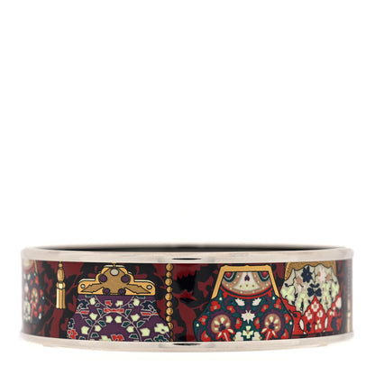 Hermes Enamel Printed Cachemire de Tamara Wide Bracelet 62 4 of 5