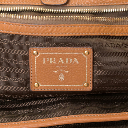 Prada Vitello Daino Side Zip Shopping Tote Caramel 8 of 17