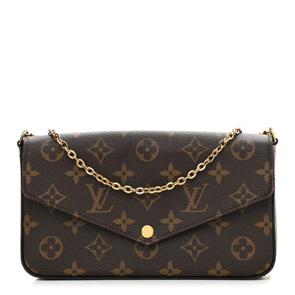 Louis Vuitton Monogram Pochette Felicie Chain Wallet Fuchsia 1 of 10