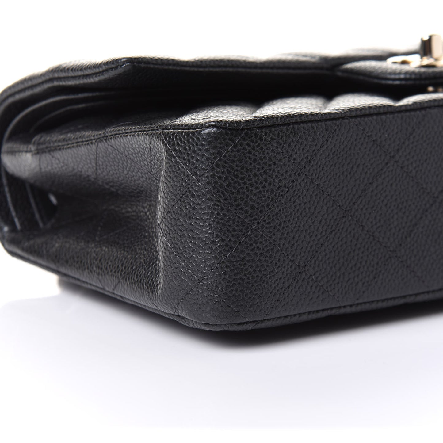 Caviar Quilted Medium Double Flap Dark Grey