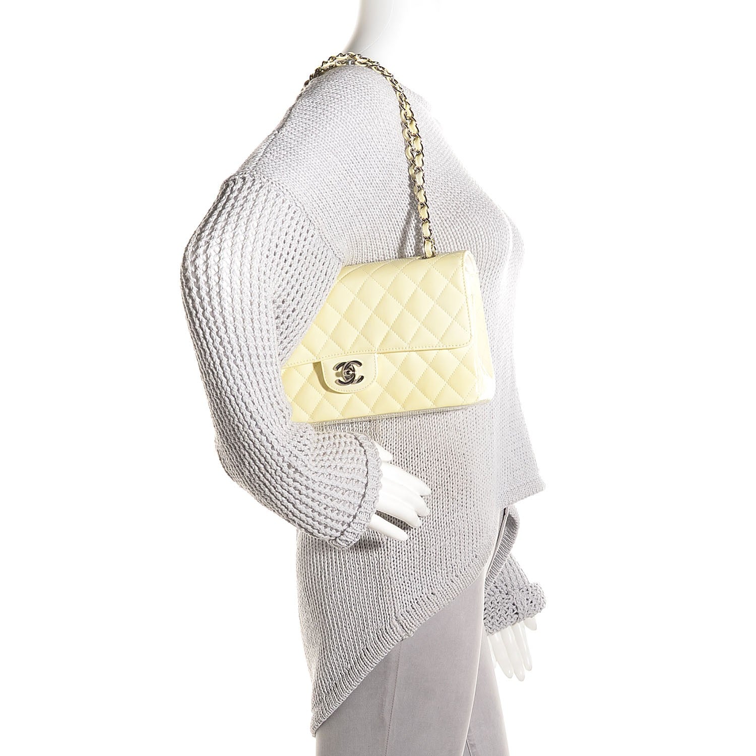 Chanel Patent Quilted Medium Double Flap White 2 of 8