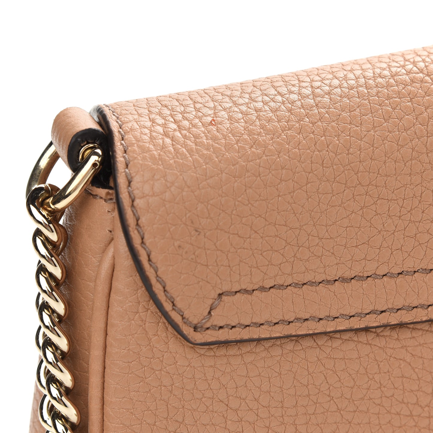 Pebbled Calfskin Medium Soho Flap Crossbody Camelia
