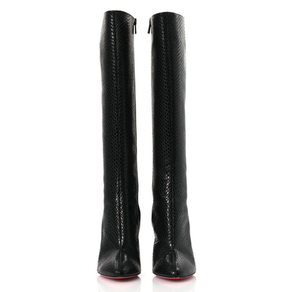 Christian Louboutin Calfskin Jurassic Embossed Eloisa Botta 100 Knee Boots 38 Black 3 of 12