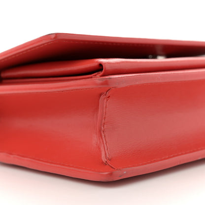 Saint Laurent Calfskin Monogram Sunset Chain Wallet Rosso 9 of 13