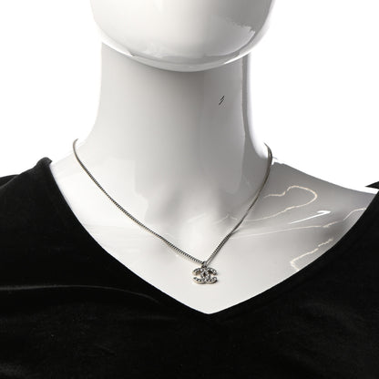 Chanel Crystal Timeless CC Necklace Silver 2 of 5