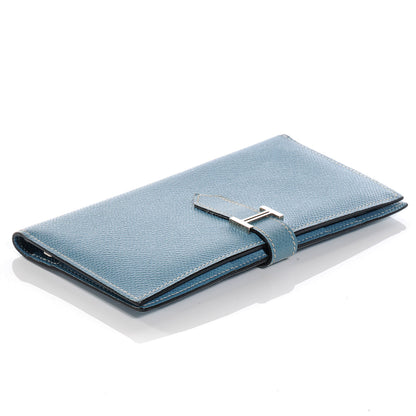 Hermes Epsom Leather Bearn Wallet Blue Jean 4 of 8