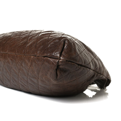 Chanel Distressed Glazed Caviar Quilted Medium Elastic Tote Brown 8 of 14