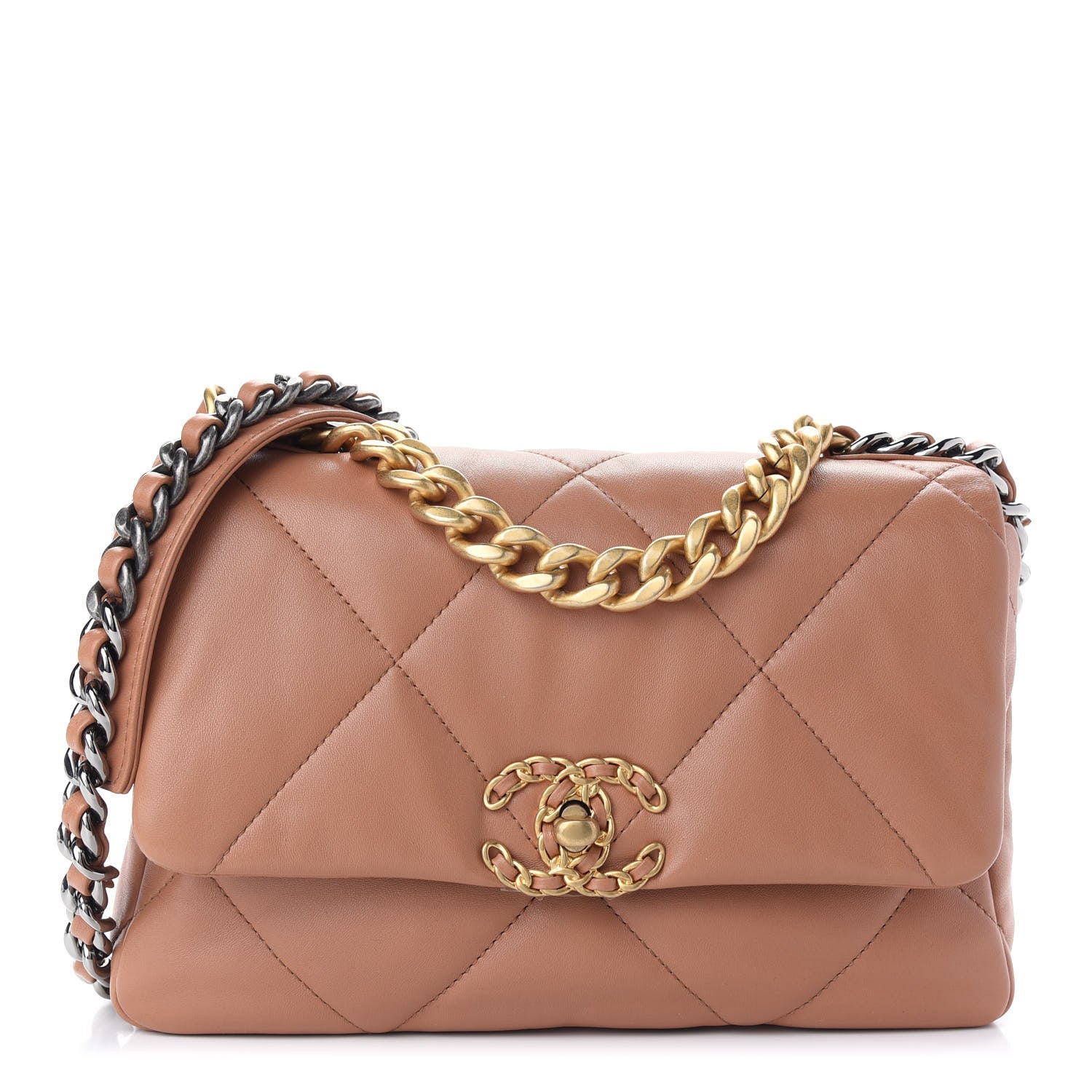 Chanel Lambskin Quilted Medium Chanel 19 Flap Brown 1 of 9