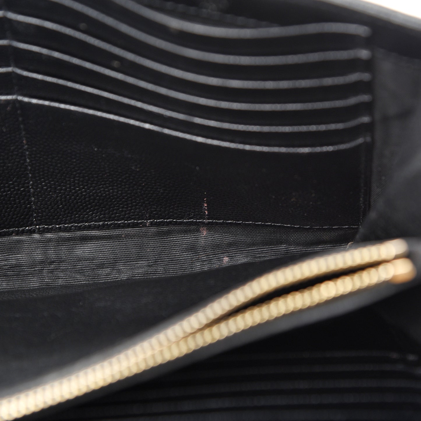 Grain De Poudre Matelasse Chevron Monogram Chain Wallet Black