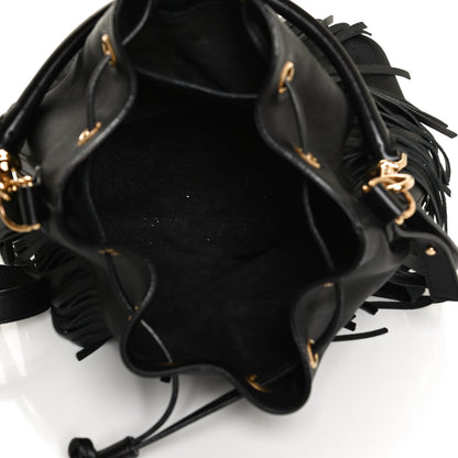 Saint Laurent Calfskin Small Emmanuelle Fringe Bucket Bag Black 7 of 10