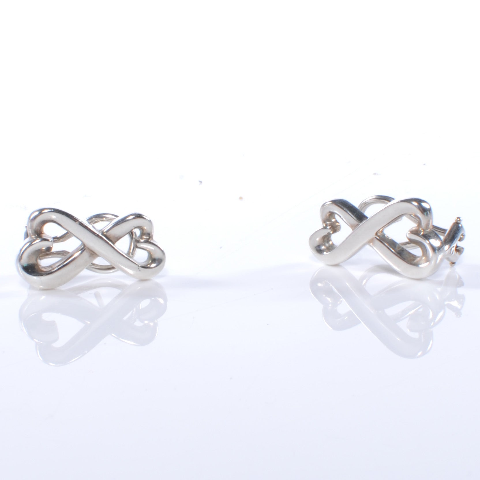 Tiffany Sterling Silver Paloma Picasso Double Loving Heart Earrings 1 of 3