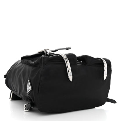 Prada Nylon New Vela Studded Backpack Black Cromo 4 of 9
