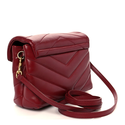 Saint Laurent Calfskin Y Quilted Monogram Toy Loulou Crossbody Bag Rouge 3 of 11