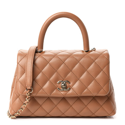 Chanel Caviar Quilted Mini Coco Handle Flap Brown 1 of 10