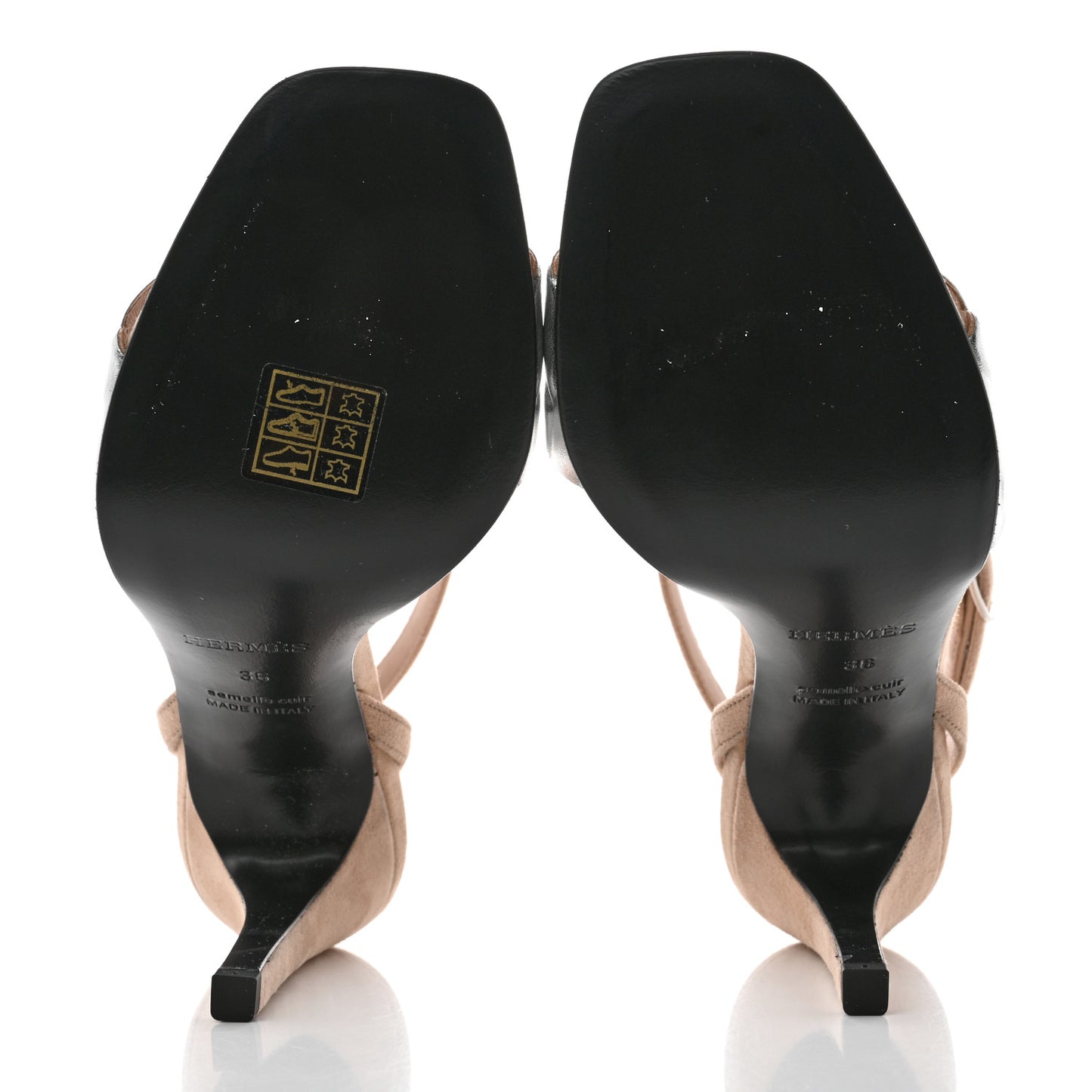 Metallic Nappa Suede Goatskin Gala 105 Sandals 36 Gris Argente Beige Nude