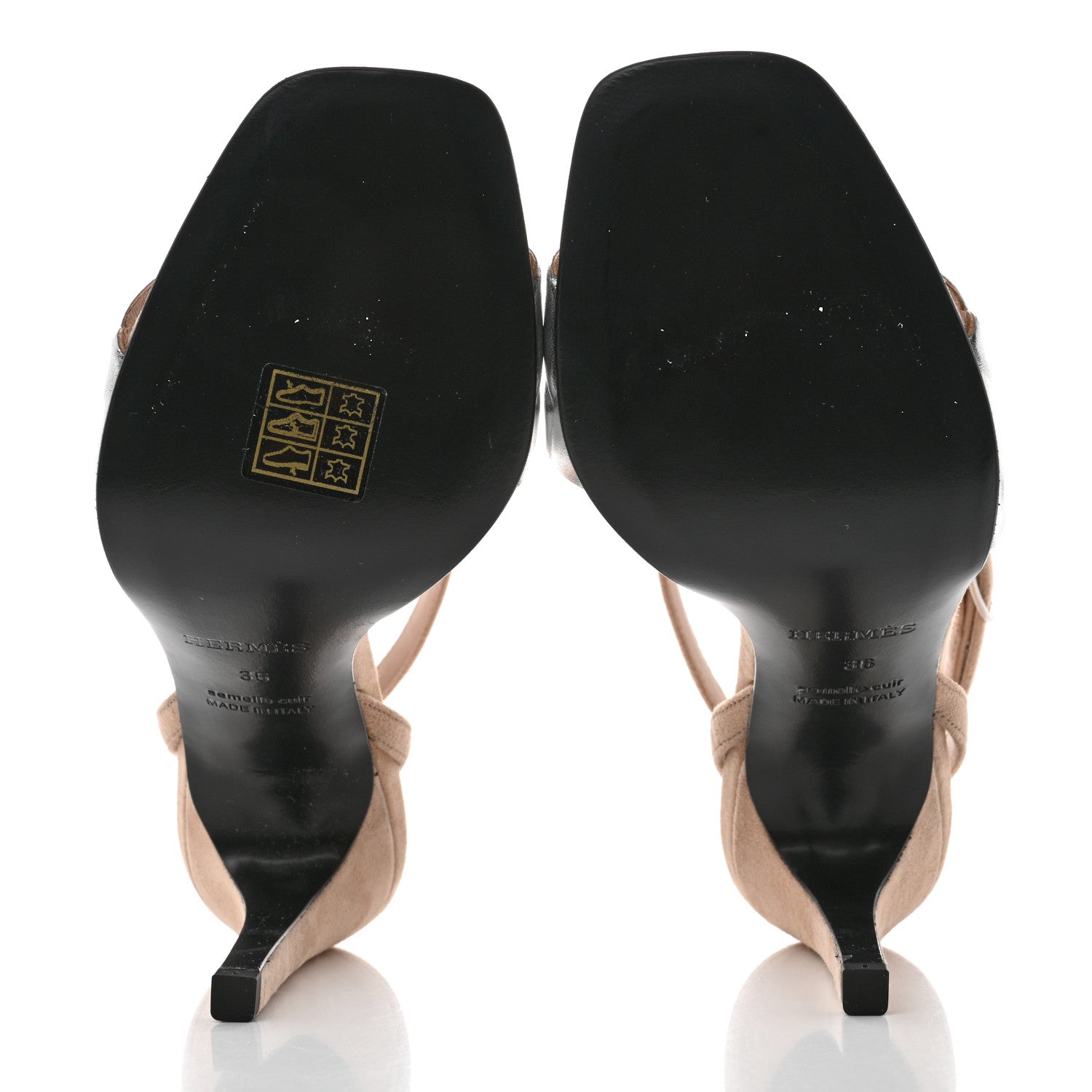 Hermes Metallic Nappa Suede Goatskin Gala 105 Sandals 36 Gris Argente Beige Nude 5 of 8
