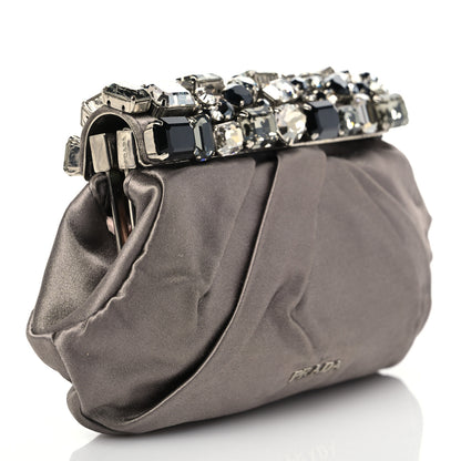 Prada Satin Crystal Clutch Fumo 4 of 7