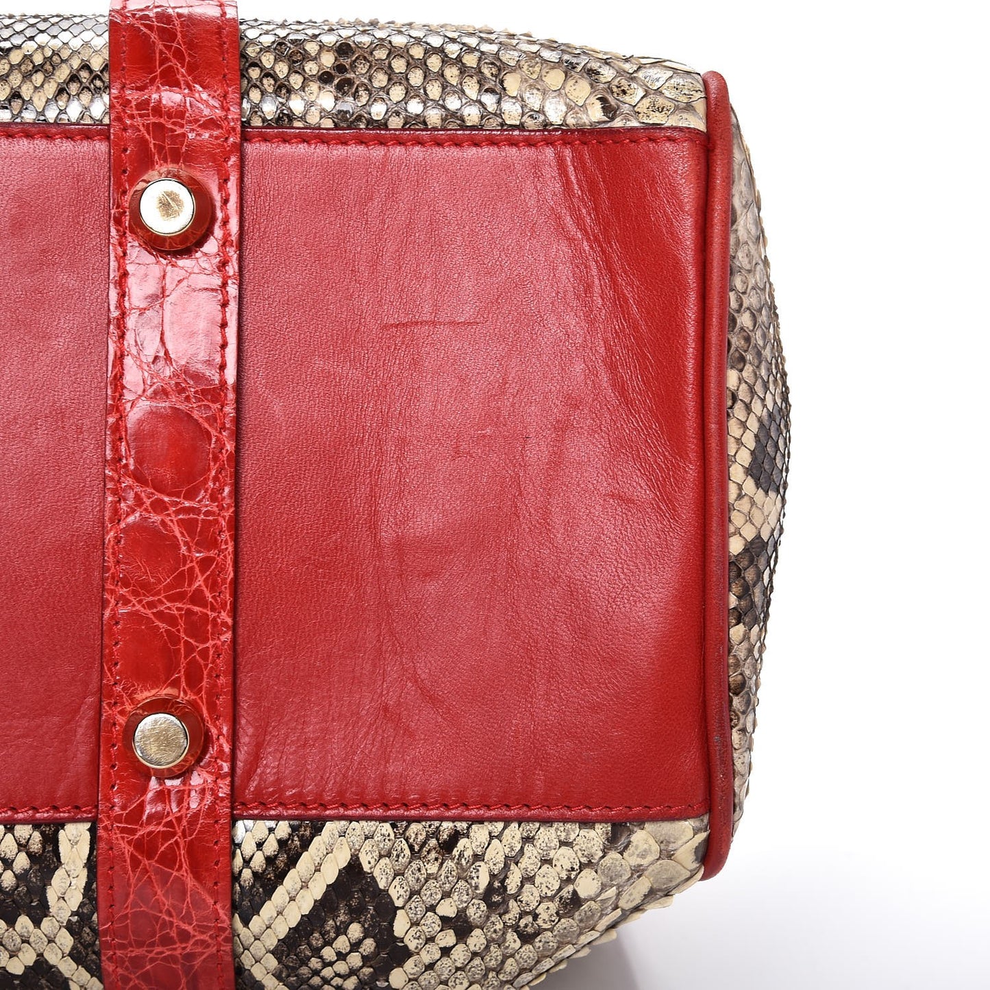 Python Crocodile Tote Naturale Rosso