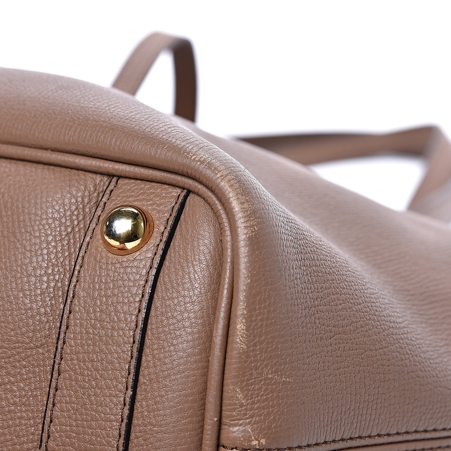 Grainy Calfskin Medium Honeybrook Tote Dark Sand