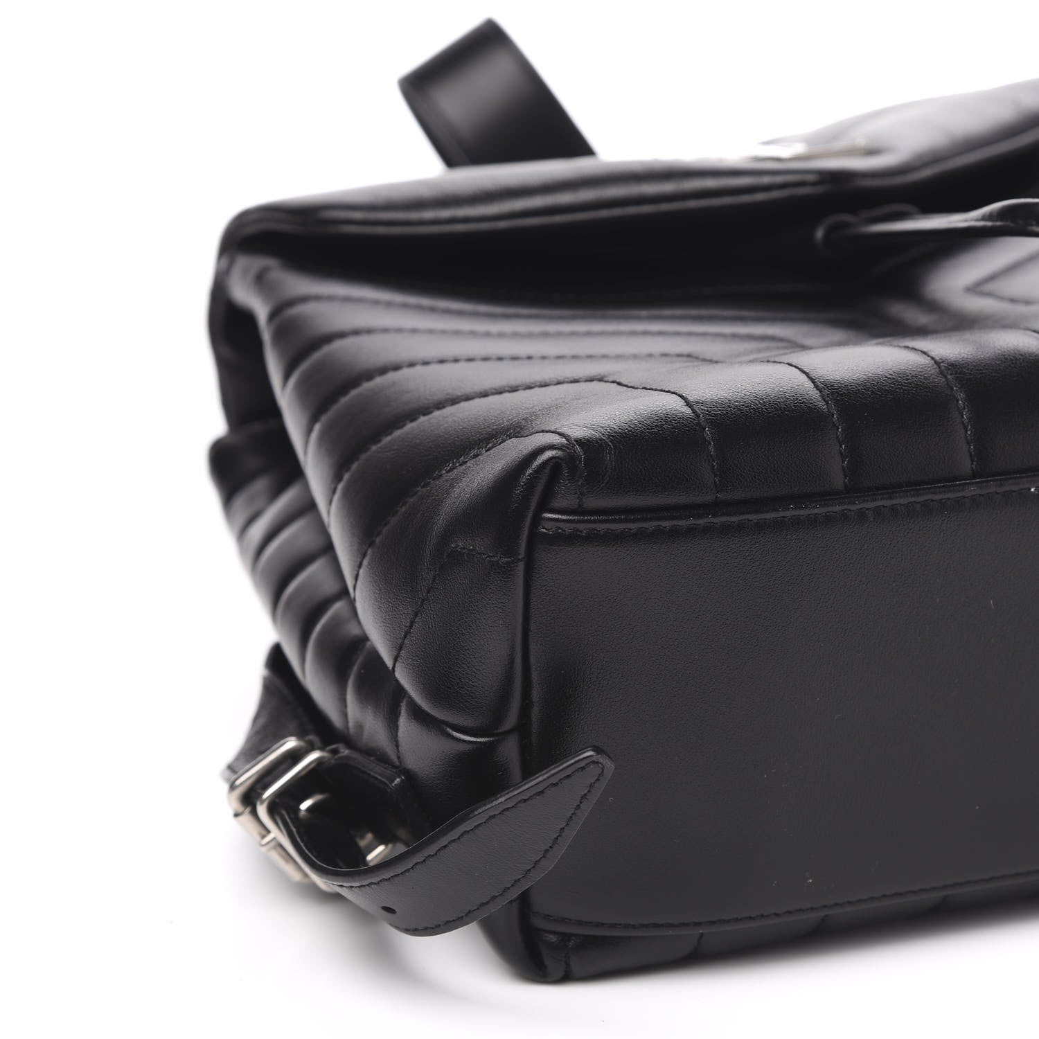 Saint Laurent Calfskin Y Quilted Monogram Small Loulou Backpack Black 7 of 10