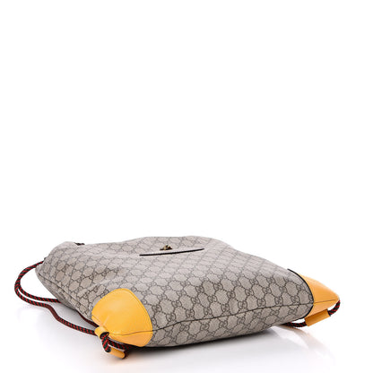 Gucci GG Supreme Monogram Neo Vintage Drawstring Backpack Beige New Acero Crop 4 of 10