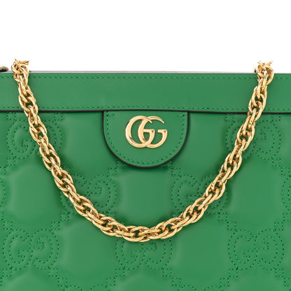 Gucci Calfskin GG Matelasse Large Slim Chain Shoulder Bag Spring Green Natural 8 of 10