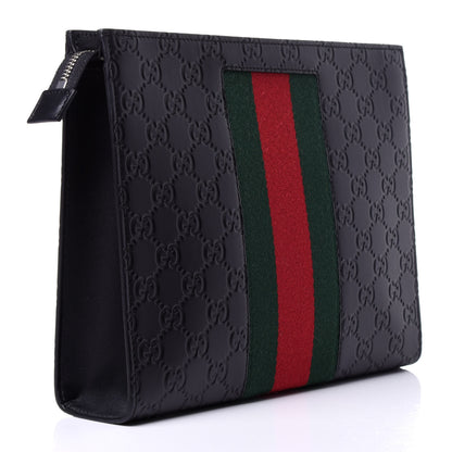 Gucci Guccissima Signature Web New Web Cosmetic Case Black 3 of 11