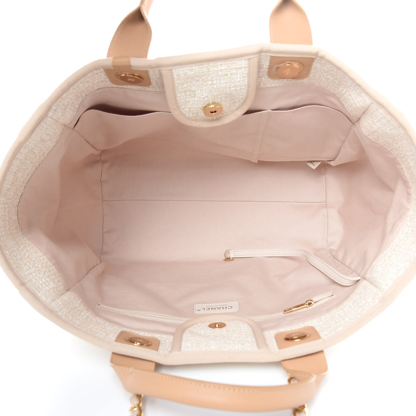 Canvas Large Deauville Tote Light Beige