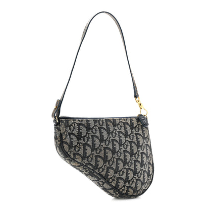Christian Dior Monogram Mini Saddle Pochette Navy 3 of 10