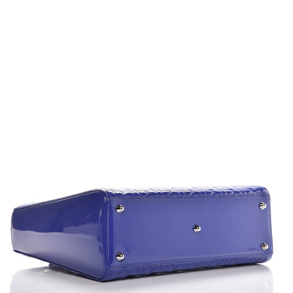 Christian Dior Patent Cannage Large Lady Dior Blue 5 of 7