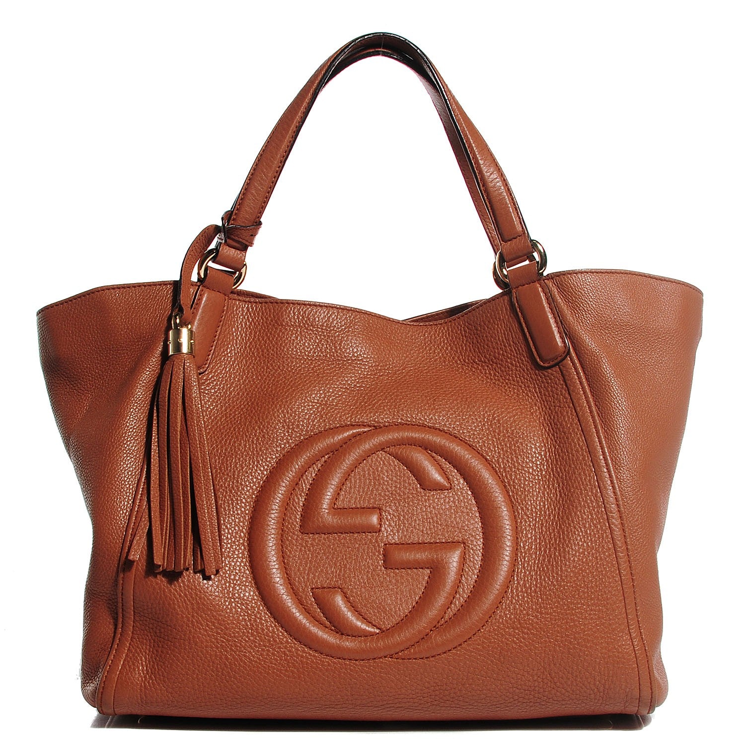 Gucci Pebbled Calfskin Medium Soho Shoulder Bag Moka 1 of 9