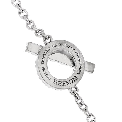 Hermes 18K White Gold Diamond Finesse Bracelet XS 3 of 4
