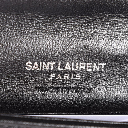 Saint Laurent Lambskin Y Quilted Monogram Small Loulou Envelope Wallet Black 6 of 8