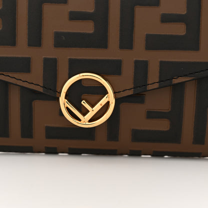 Fendi Vitello Soft F is Fendi Bi-Color FF 1974 Embossed Continental Envelope Wallet On Chain Maya Black 10 of 11