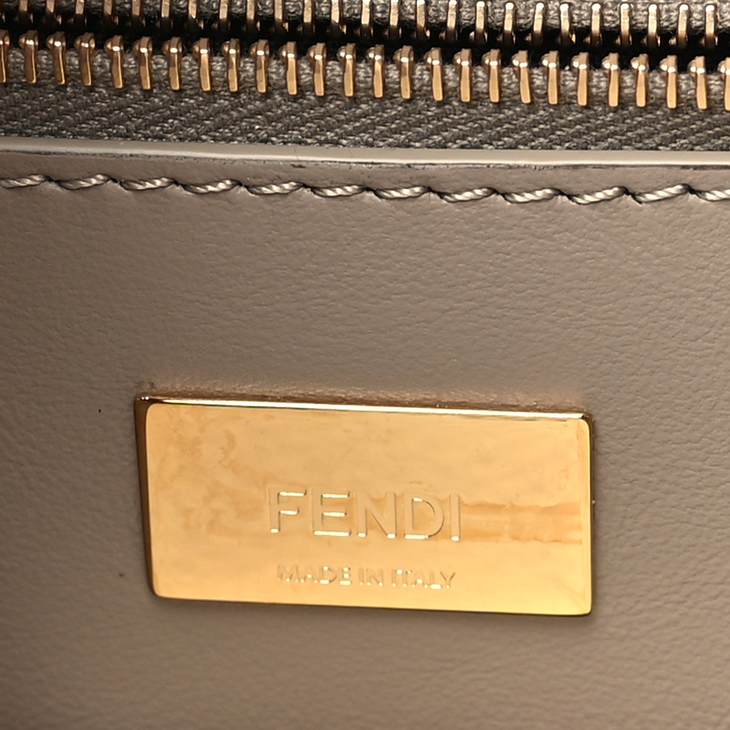 Fendi Calfskin Woven Mini Peekaboo Iconic Satchel Tortora White Ice 7 of 11