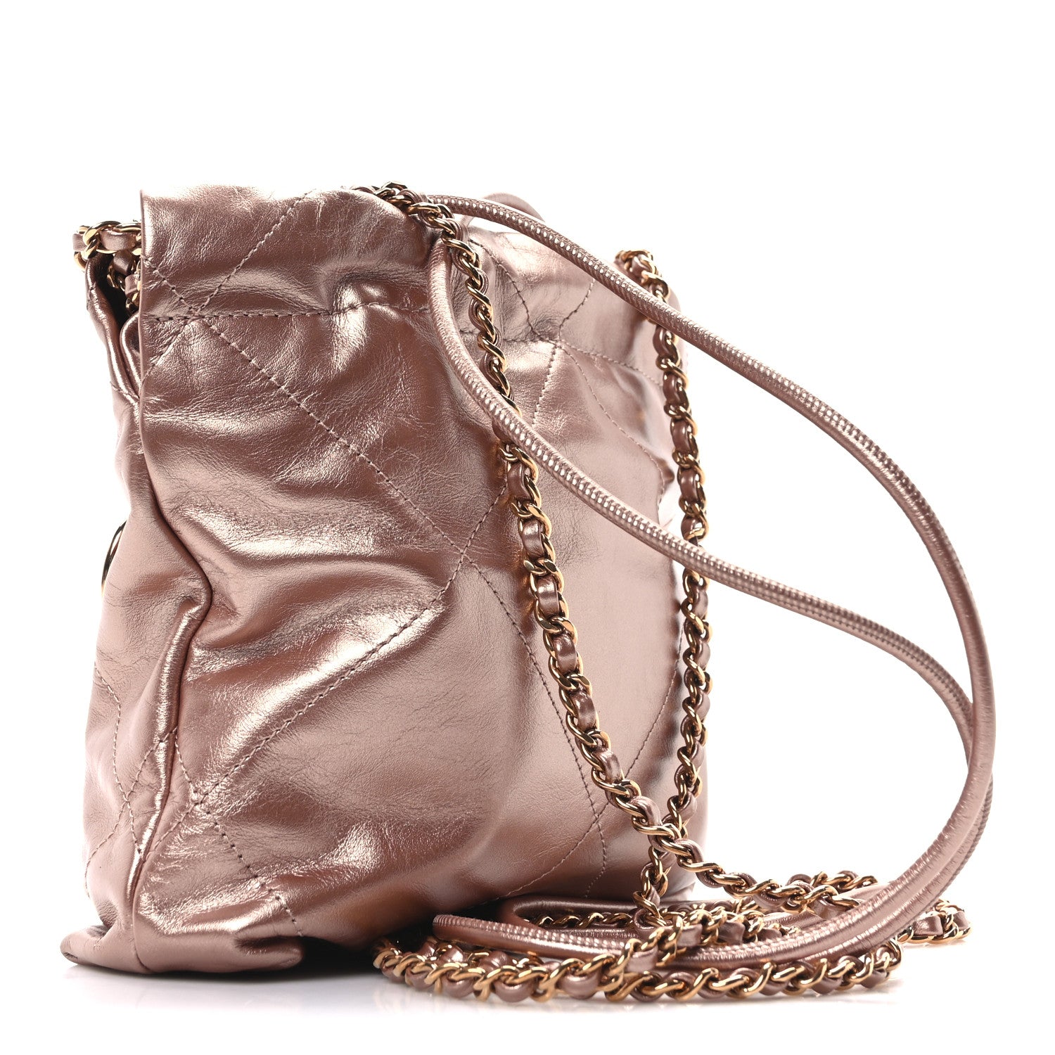 Chanel Metallic Calfskin Quilted Mini Chanel 22 Copper 3 of 10