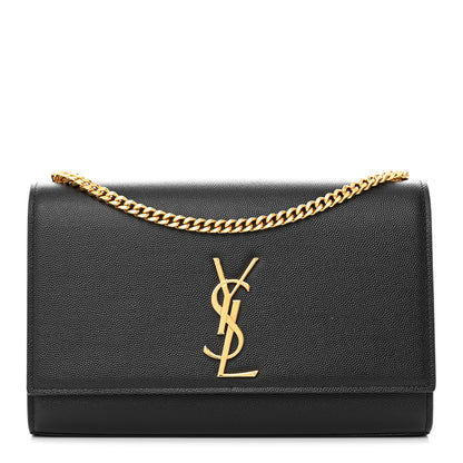 Saint Laurent Grain De Poudre Medium Classic Monogram Kate Satchel Black 1 of 11