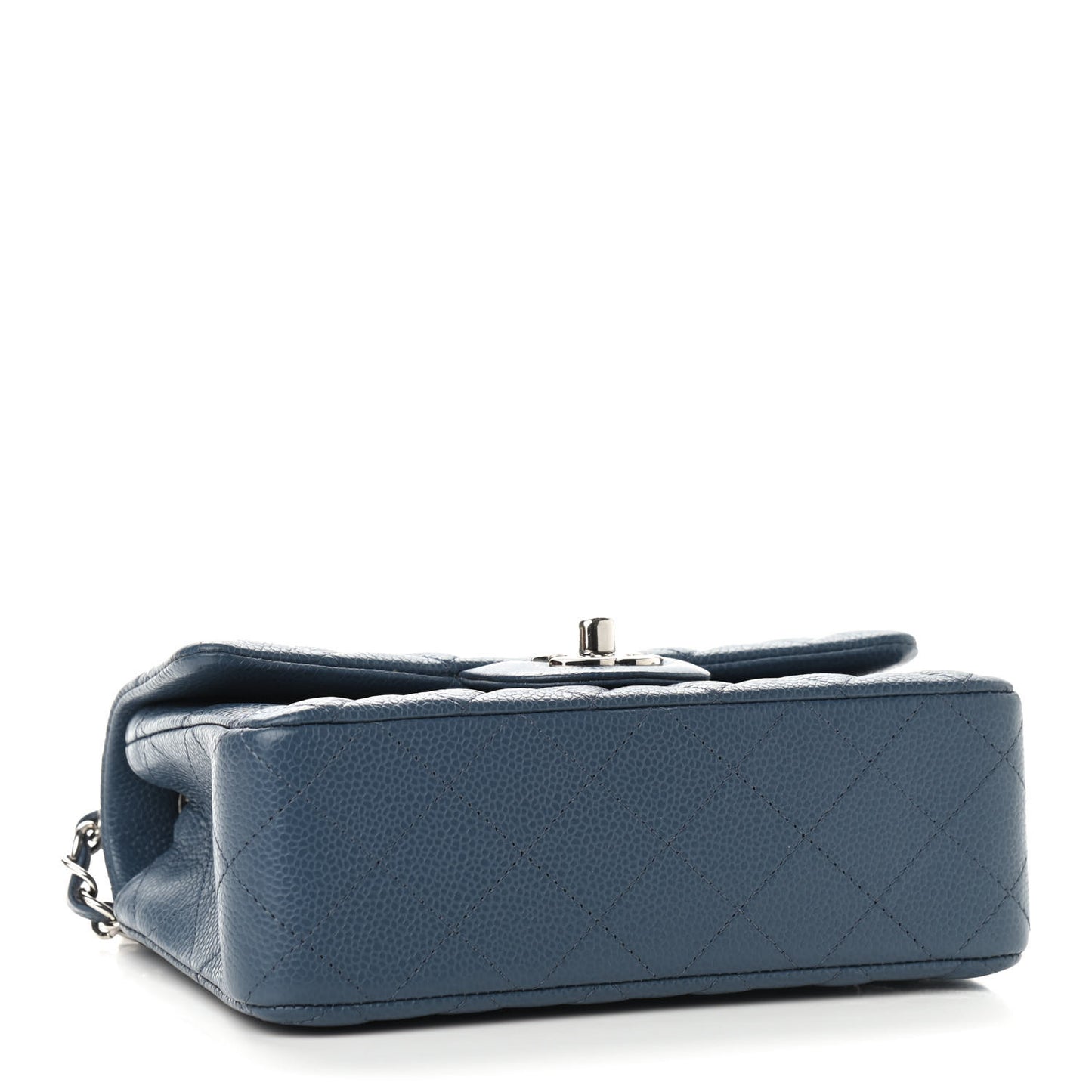 Caviar Quilted Mini Rectangular Flap Blue