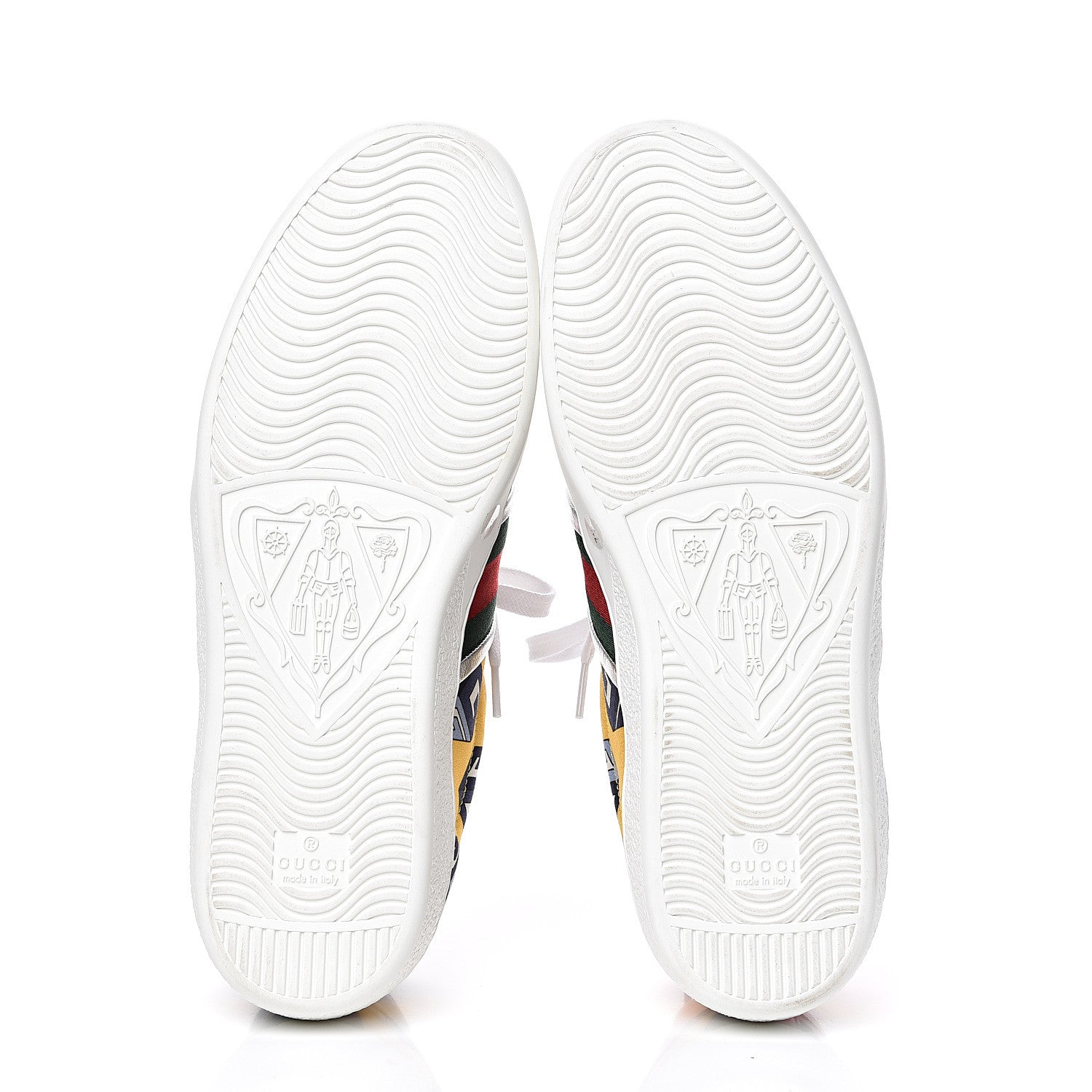 Gucci Satin Web Mini GG Wallpaper Mens Ace Sneakers 7.5 Yellow Royal Blue 5 of 11