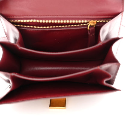 Celine Box Calfskin Small Classic Box Flap Bag Burgundy 5 of 13