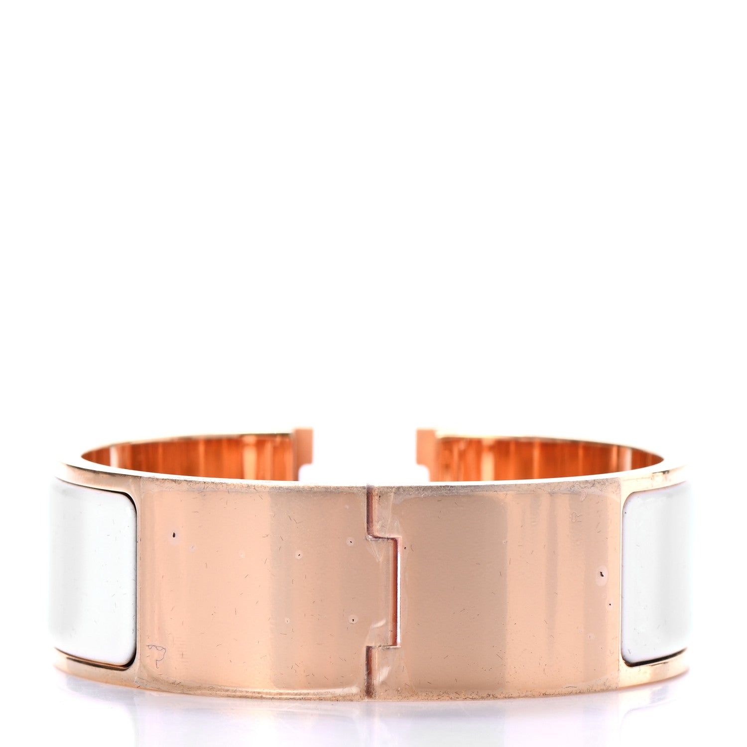 Hermes Enamel Wide Clic Clac H Bracelet PM White 3 of 5