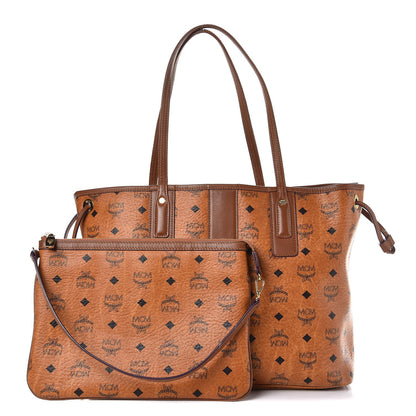 MCM Visetos Medium Liz Reversible Shopper Tote Cognac 5 of 22