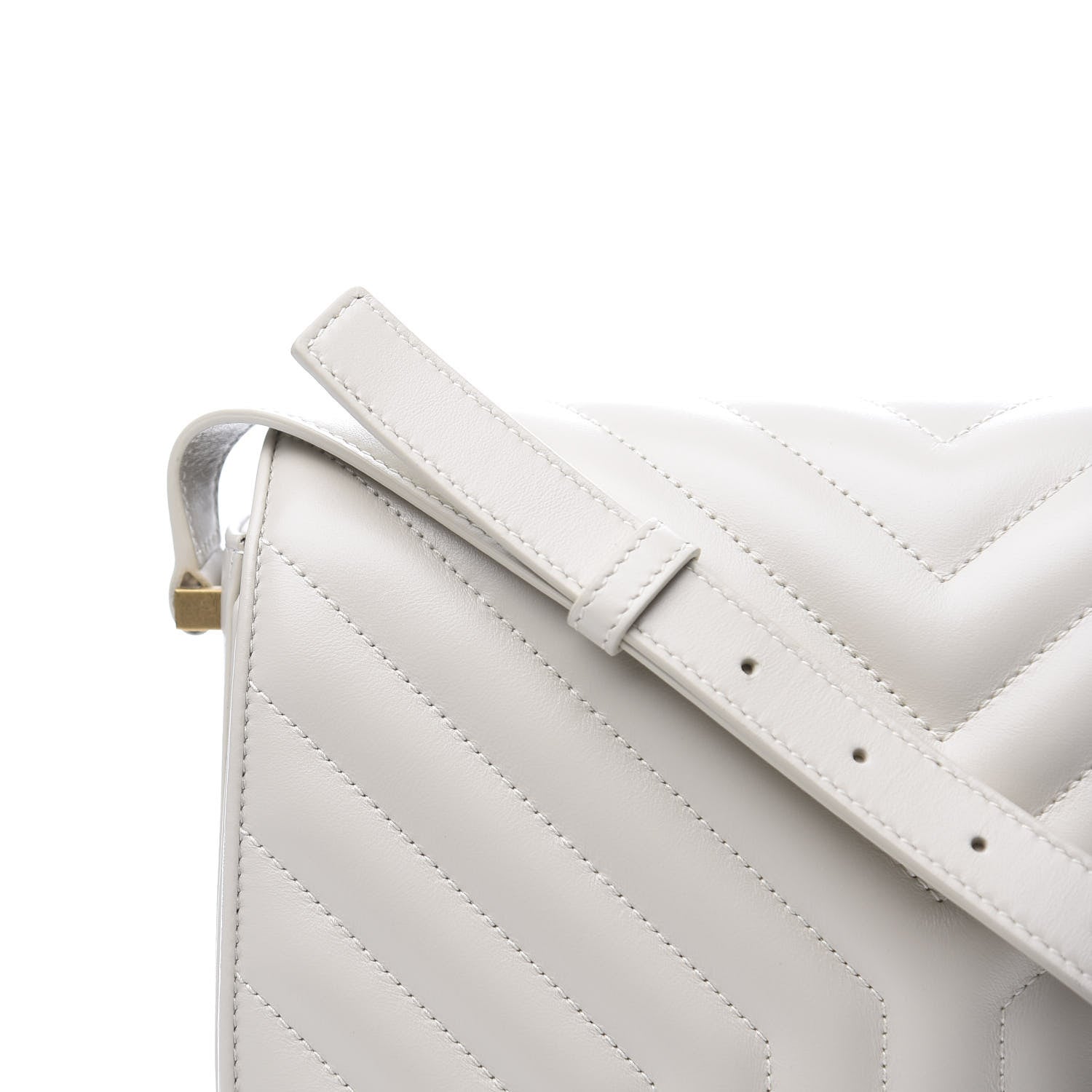 Saint Laurent Calfskin Quilted Y Joan Satchel White 11 of 11