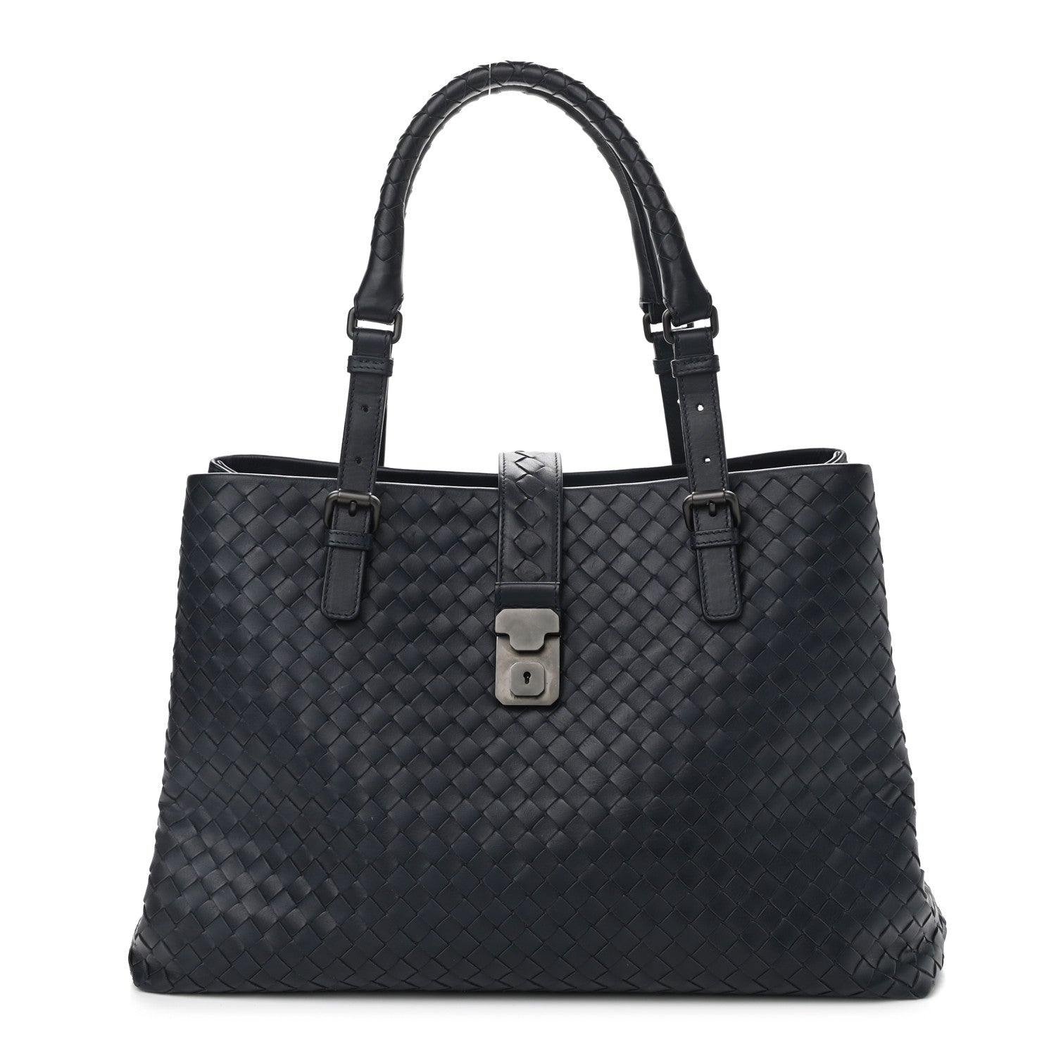Bottega Veneta Nappa Intrecciato Medium Roma Tote Dark Blue 1 of 10