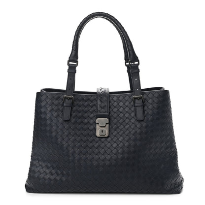 Bottega Veneta Nappa Intrecciato Medium Roma Tote Dark Blue 1 of 10