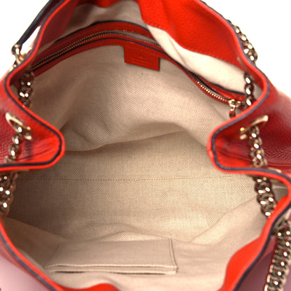 Gucci Pebbled Calfskin Medium Soho Chain Shoulder Bag Sun Orange 3 of 5