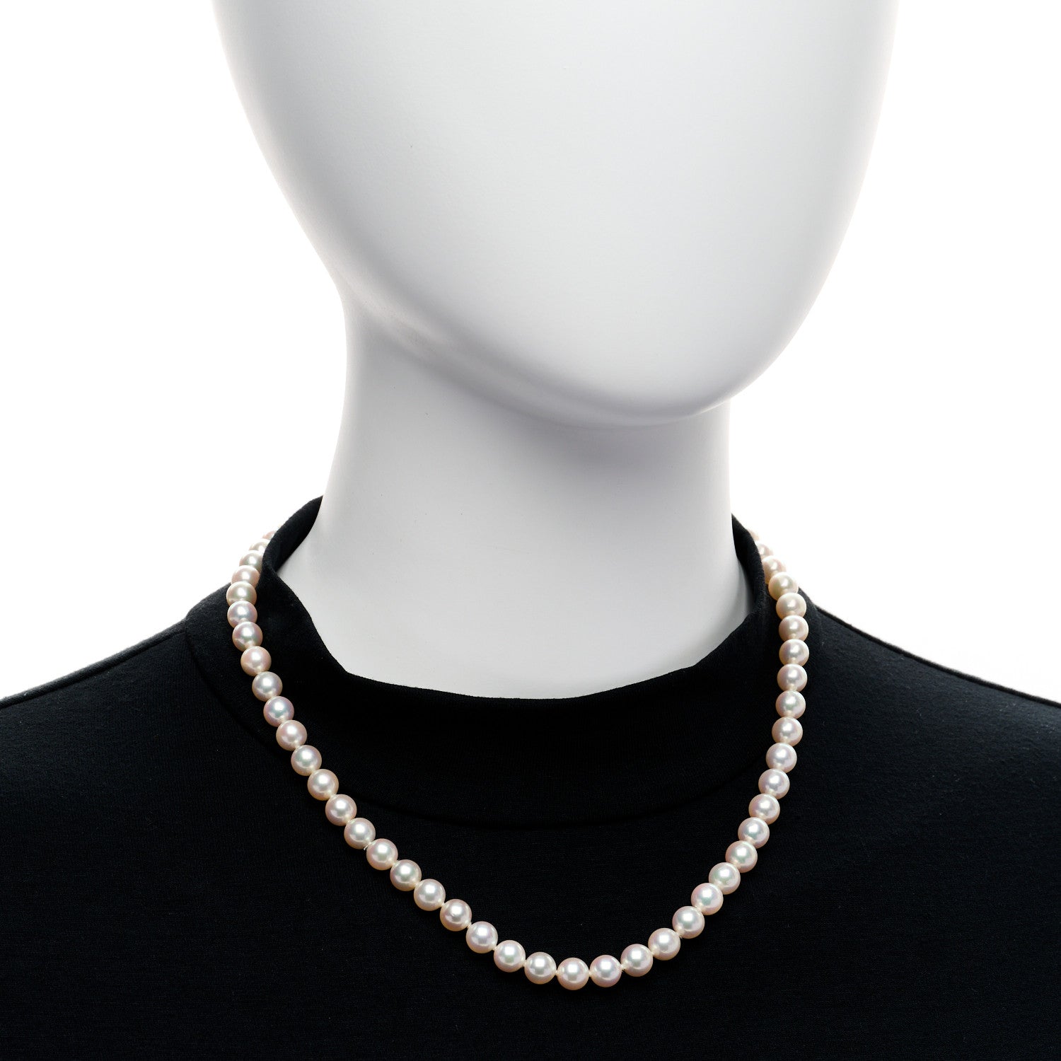 Mikimoto 18K Yellow Gold Akoya Cultured Pearl 7-7.5mm Strand Necklace 2 of 4